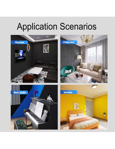 Panel de Espuma Acústica Negra Yaolabjer 122x61x5 cm - 1 PCS