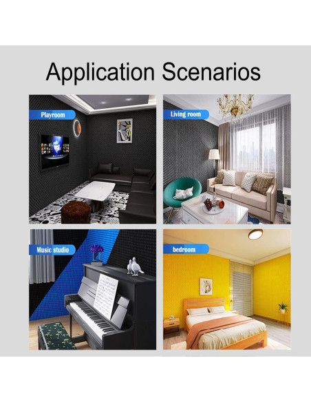 Panel de Espuma Acústica Negra Yaolabjer 122x61x5 cm - 1 PCS