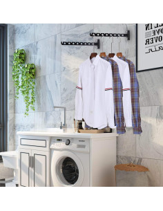 Perchero Plegable de Acero Inoxidable COTTAGE LIFE Negro 32.3x8.1 cm 2