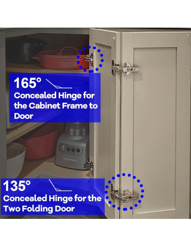 Bisagras de Gabinete de Cocina Zorfeter 135 Grados - 2 Piezas