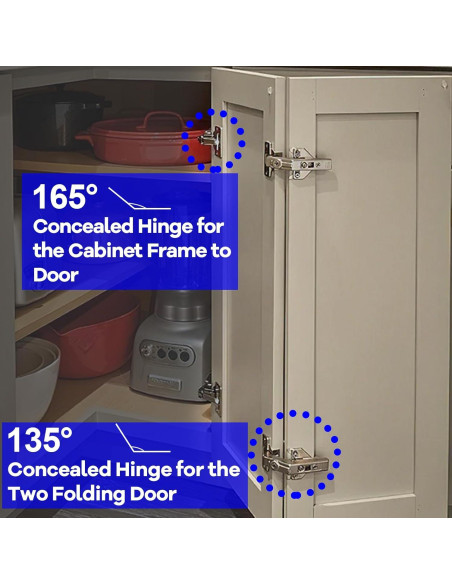 Bisagras de Gabinete de Cocina Zorfeter 135 Grados - 2 Piezas