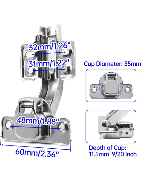 Bisagras de Gabinete de Cocina Zorfeter 135 Grados - 2 Piezas