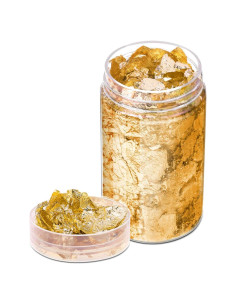 Copos de Foil de Oro Paxcoo para Uñas y Joyería - 5 Gramos