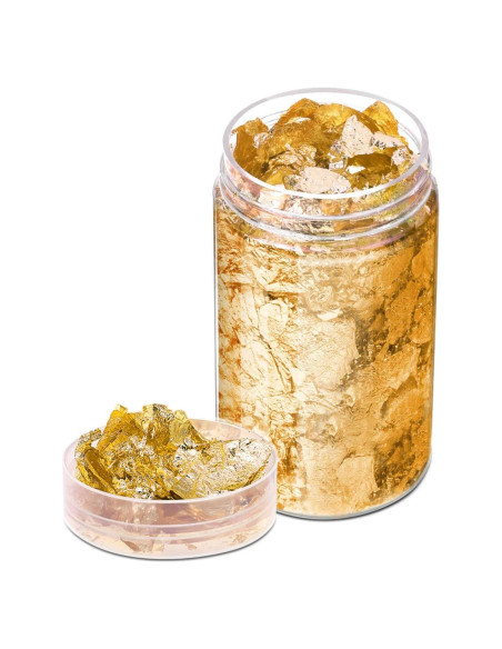 Copos de Foil de Oro Paxcoo para Uñas y Joyería - 5 Gramos