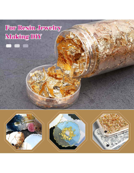 Copos de Foil de Oro Paxcoo para Uñas y Joyería - 5 Gramos