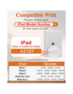 Funda Teclado para iPad 9na/8va/7ma/Aire 3ra Gen 10.5" Wazzasoft 2