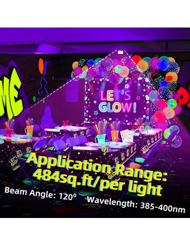 Luz Negra LED 36W ISUERFY IP66 Impermeable para Fiesta