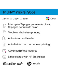 Impresora Multifuncional Inalámbrica HP ENVY Inspire 7955e 2