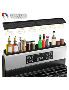 Estante Magnético BFONS 76.2 cm para Especias Cocina Negro