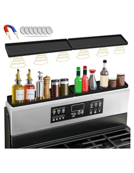 Estante Magnético BFONS 76.2 cm para Especias Cocina Negro