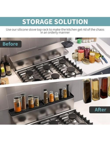 Estante Magnético BFONS 76.2 cm para Especias Cocina Negro