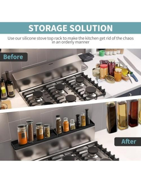 Estante Magnético BFONS 76.2 cm para Especias Cocina Negro