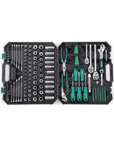 Juego de Herramientas Mecánicas YardYonder 213 Piezas Cr-V