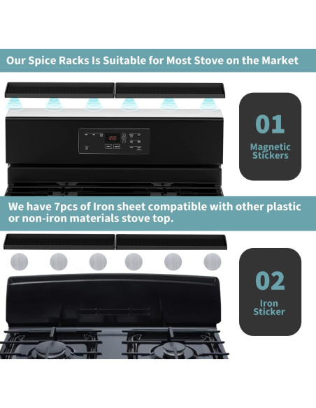 Estante Magnético BFONS 76.2 cm para Especias Cocina Negro