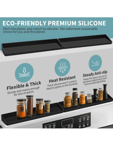 Estante Magnético BFONS 76.2 cm para Especias Cocina Negro