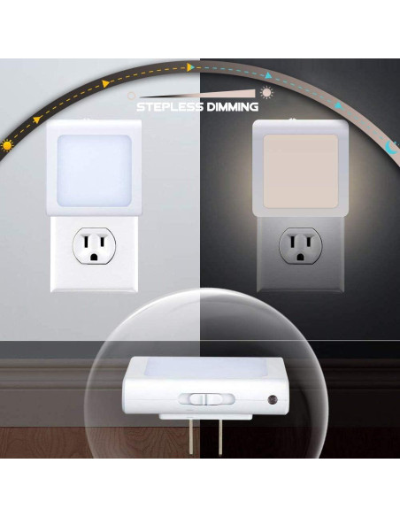 Luz Nocturna LED VINTAR 4-Pack con Sensor Automático y Brillo Ajustable