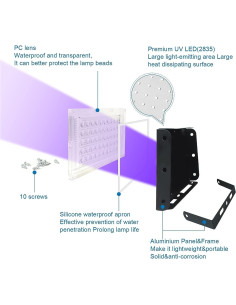 Luz Negra LED 50W Indmird con Soporte Ajustable IP65 2