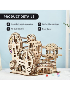 Rompecabezas 3D de Madera Laberinto de Canicas Eaclqins 2