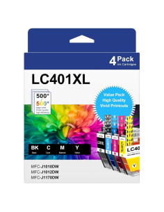 Cartuchos de tinta LC401XL RGiNK para impresoras Brother - 4 paquetes