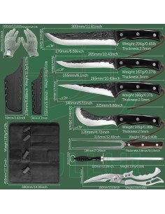 Set de Cuchillos de Cocina FULLHI 11 Piezas Acero Al Carbono 2