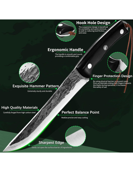 Set de Cuchillos de Cocina FULLHI 11 Piezas Acero Al Carbono