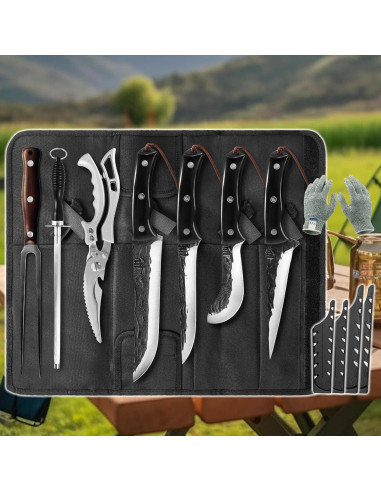 Set de Cuchillos de Cocina FULLHI 11 Piezas Acero Al Carbono