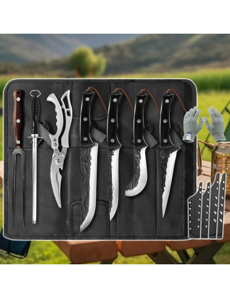 Set de Cuchillos de Cocina FULLHI 11 Piezas Acero Al Carbono