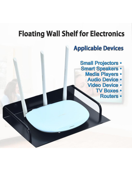 Estante Flotante HNVNER para Router y Proyector 28.5x20.5cm
