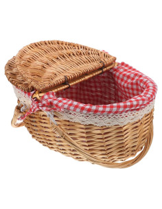 Cesta de Picnic de Mimbre Milisten 35x25x17cm con Tapa