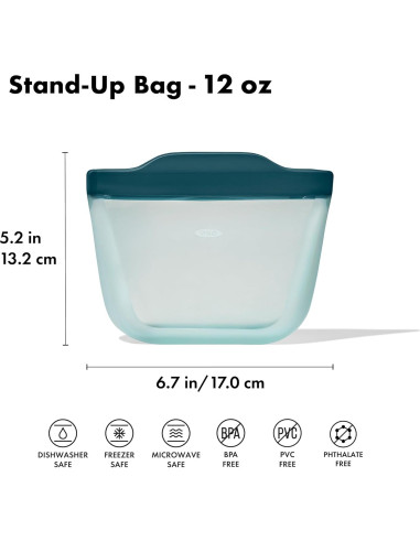 Bolsa de Silicona Reutilizable OXO Good Grips 340g - Snack de Pie