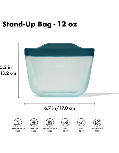 Bolsa de Silicona Reutilizable OXO Good Grips 340g - Snack de Pie