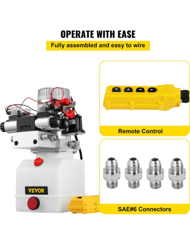 Bomba Hidráulica Doble Acción VEVOR 12V CC 4.5L 3200 PSI