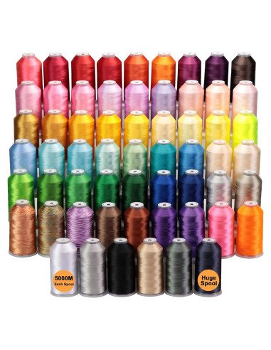 Hilos de bordado Brothread 60 colores 5000M poliéster