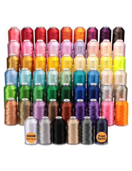 Hilos de bordado Brothread 60 colores 5000M poliéster