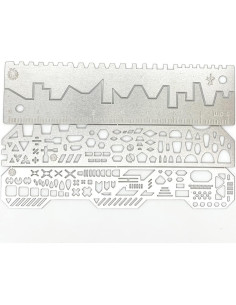 Regla de Scribe 4 en 1 QINIZX de Acero Inoxidable 8.51x5.28cm 2