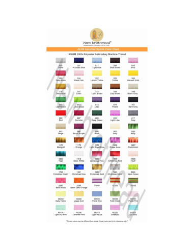 Hilos de bordado Brothread 60 colores 5000M poliéster