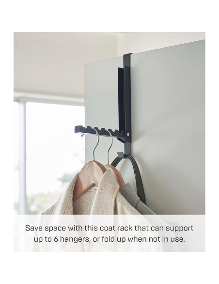 Organizador de Perchas Plegable Yamazaki 2 Ganchos Acero Negro Organizador de Perchas Plegable Yamazaki 2 Ganchos Acero Negro
