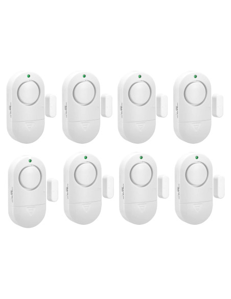 Alarma de Seguridad Zabree 120dB para Puertas y Ventanas - Paquete de 8 Alarma de Seguridad Zabree 120dB para Puertas y Ventanas - Paquete de 8