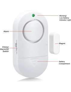 Alarma de Seguridad Zabree 120dB para Puertas y Ventanas - Paquete de 8 2