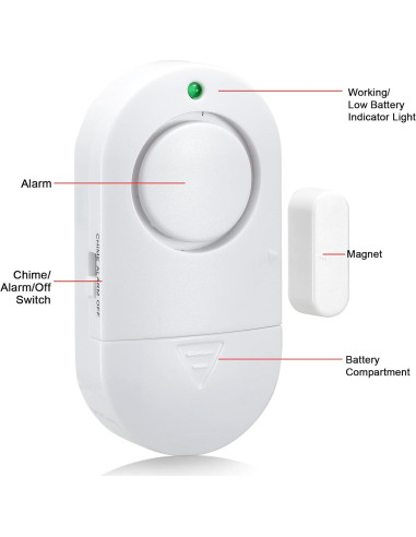 Alarma de Seguridad Zabree 120dB para Puertas y Ventanas - Paquete de 8