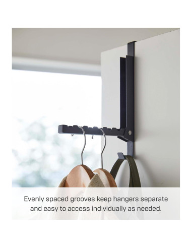 Organizador de Perchas Plegable Yamazaki 2 Ganchos Acero Negro