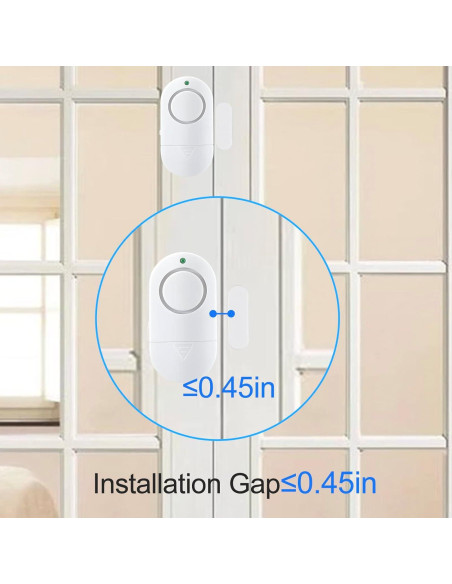 Alarma de Seguridad Zabree 120dB para Puertas y Ventanas - Paquete de 8 Alarma de Seguridad Zabree 120dB para Puertas y Ventanas - Paquete de 8
