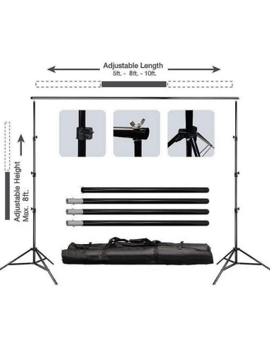 Soporte de Fondo Ajustable Efavormart 2.44m x 3.05m para Fotografía