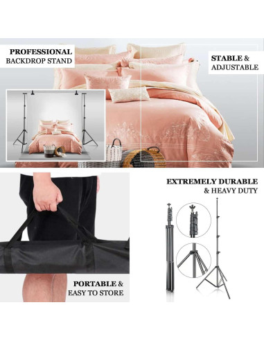 Soporte de Fondo Ajustable Efavormart 2.44m x 3.05m para Fotografía