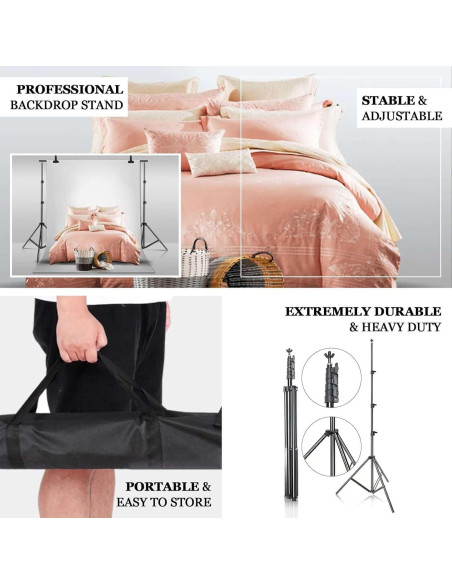 Soporte de Fondo Ajustable Efavormart 2.44m x 3.05m para Fotografía