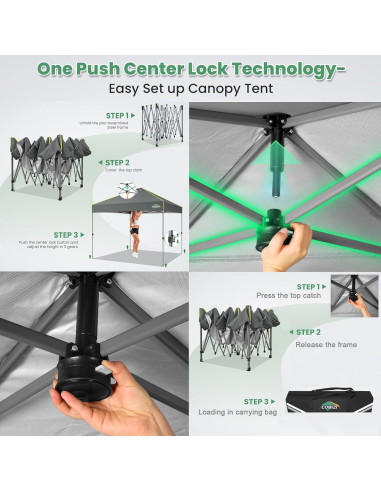 Carpa Plegable COBIZI 10x10m Impermeable con Ventilación