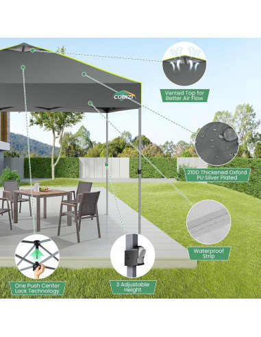 Carpa Plegable COBIZI 10x10m Impermeable con Ventilación