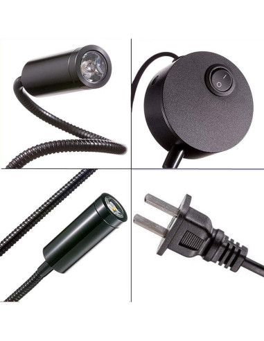 Luz de Lectura LED de Pared Wefond 3W Flexible Negra