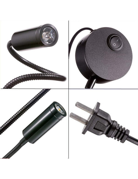 Luz de Lectura LED de Pared Wefond 3W Flexible Negra
