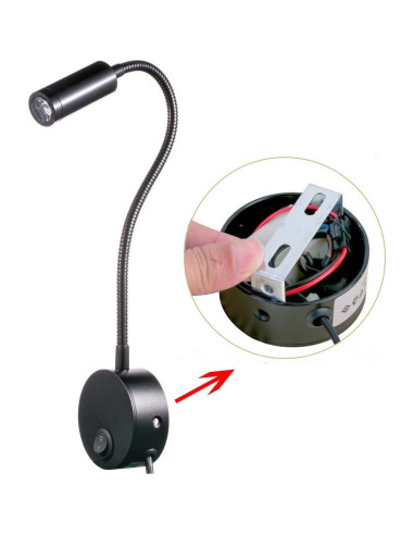 Luz de Lectura LED de Pared Wefond 3W Flexible Negra
